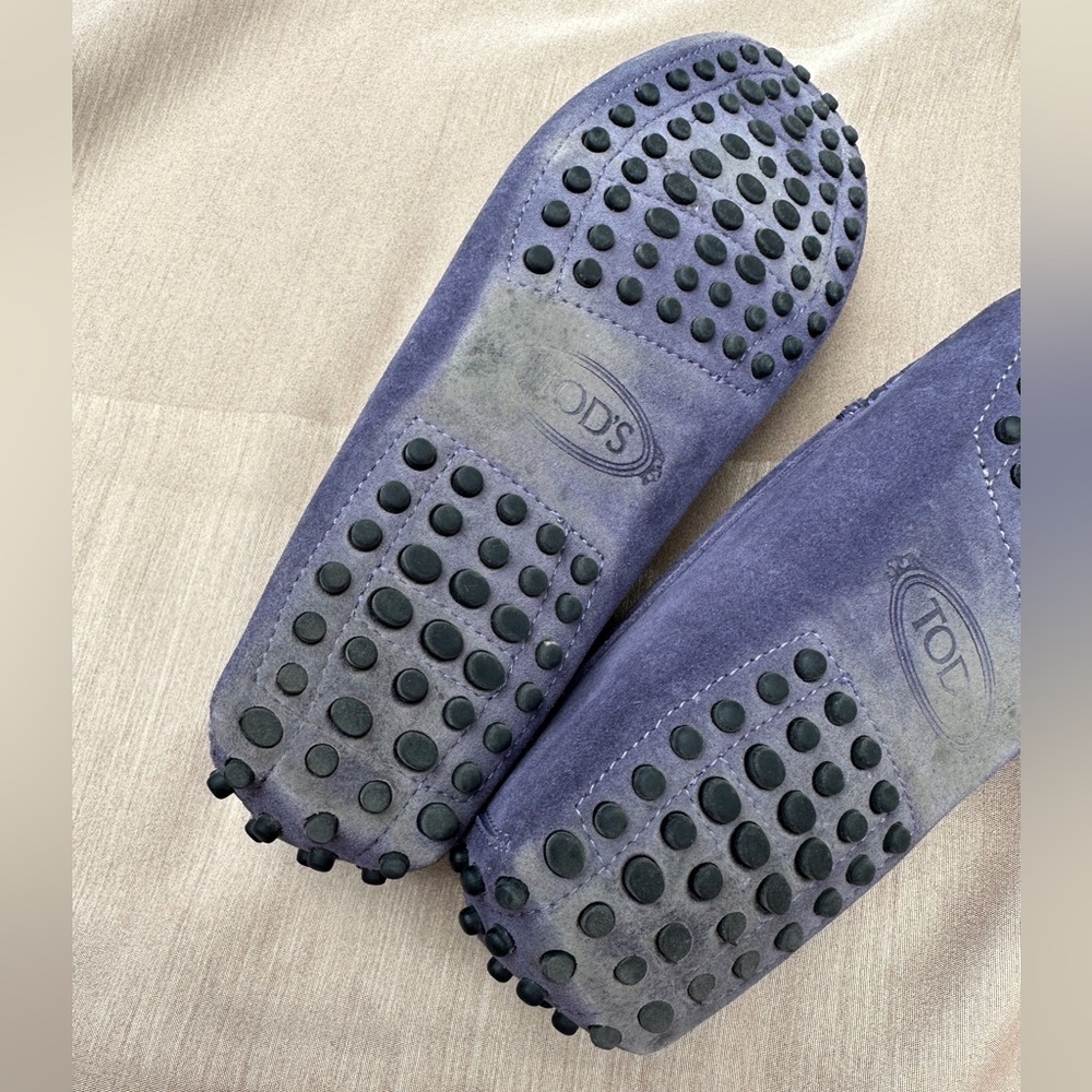 Tod's Blue Suede Loafers - Picture 3 of 3